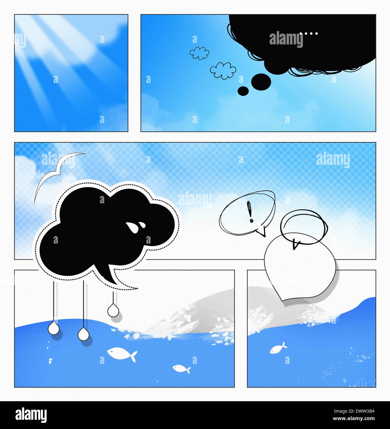 an empty cartoon page with speech bubbles Stock Photo - Alamy