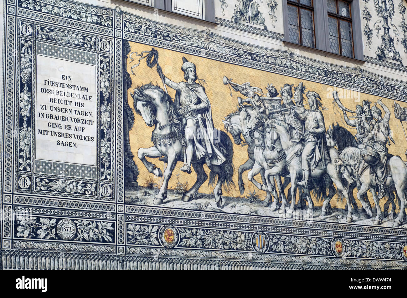 Germany, Saxony, Dresden, Furstenzug Procession of the Dukes, Mosaic Stock Photo