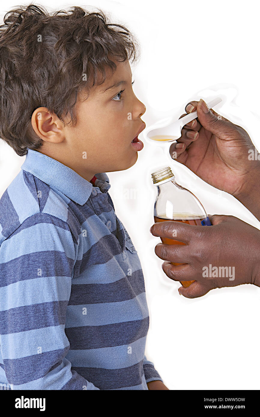 Syrup treatment child Stock Photo Alamy