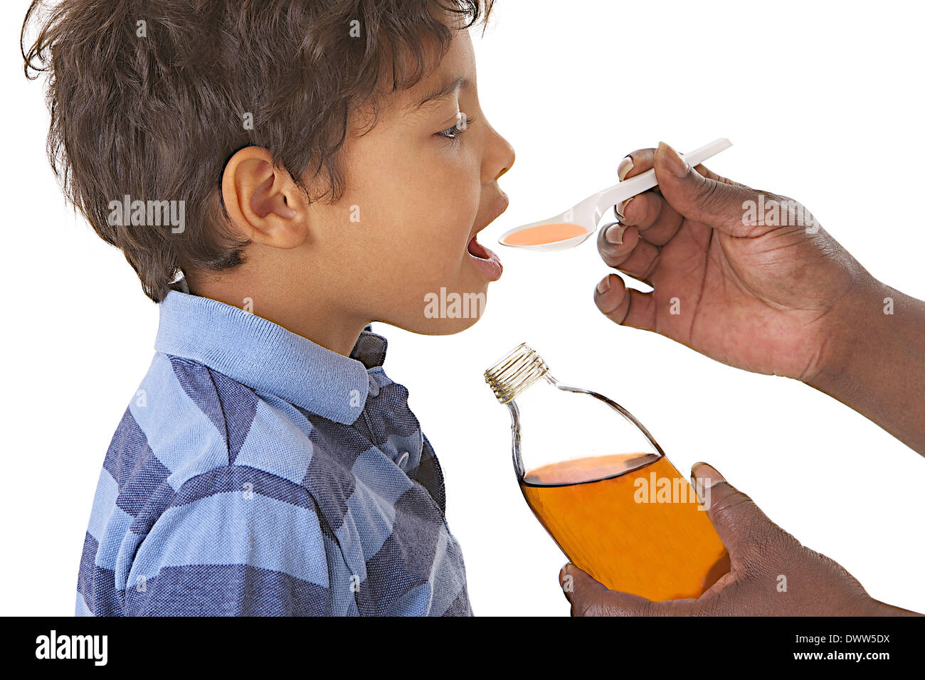Syrup treatment child Stock Photo Alamy