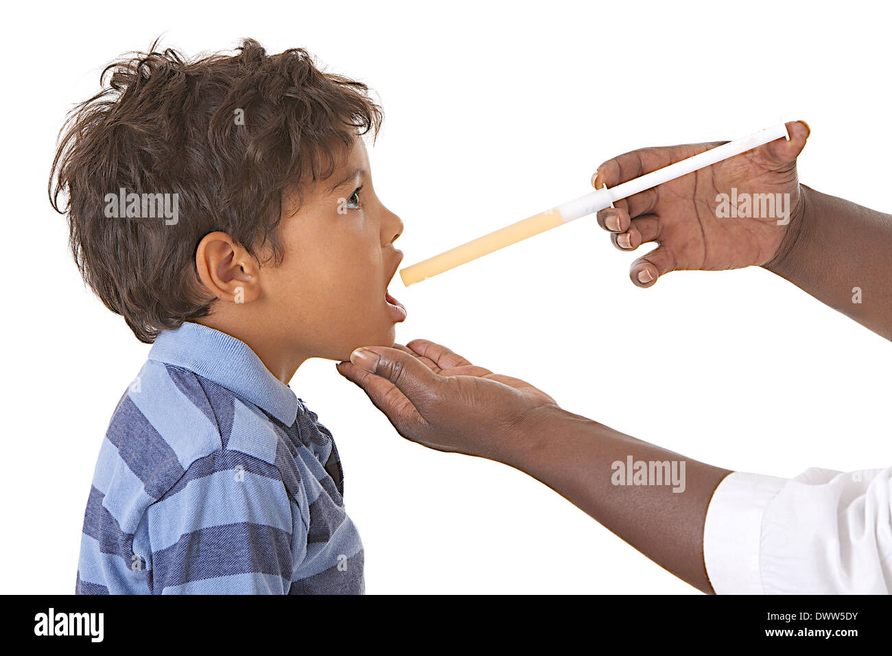 Syrup treatment child Stock Photo Alamy