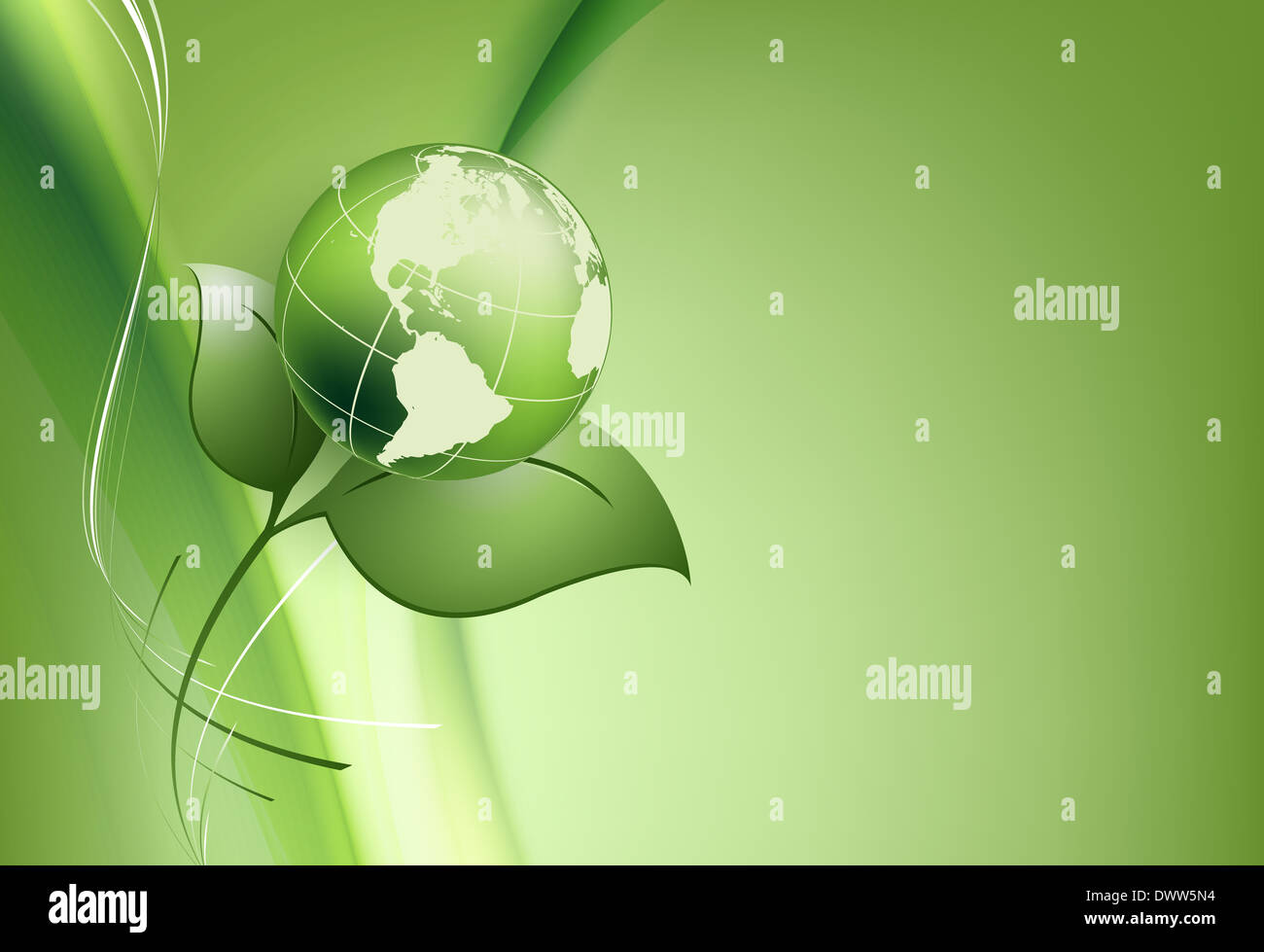 floral environmental frame with globe Stock Photo - Alamy