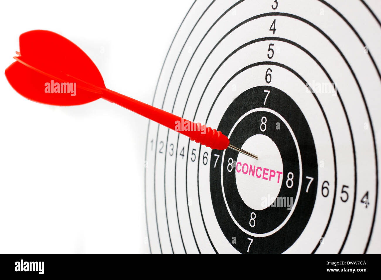 Concept text on target Stock Photo