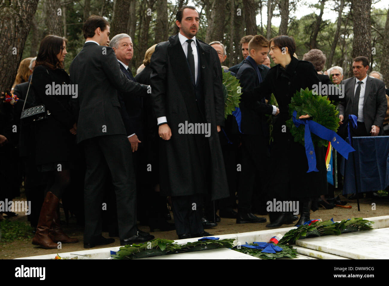 Prince NIKOLAOS of Greece. On the occasion of the 50th anniversary of King Paul's death his children, King Constantine II of Greece, Queen Anna-Maria, Queen Sofía of Spain and Princess Irene, and many other family members gathered in the Greek capital to hold a memorial service for their parents . Stock Photo