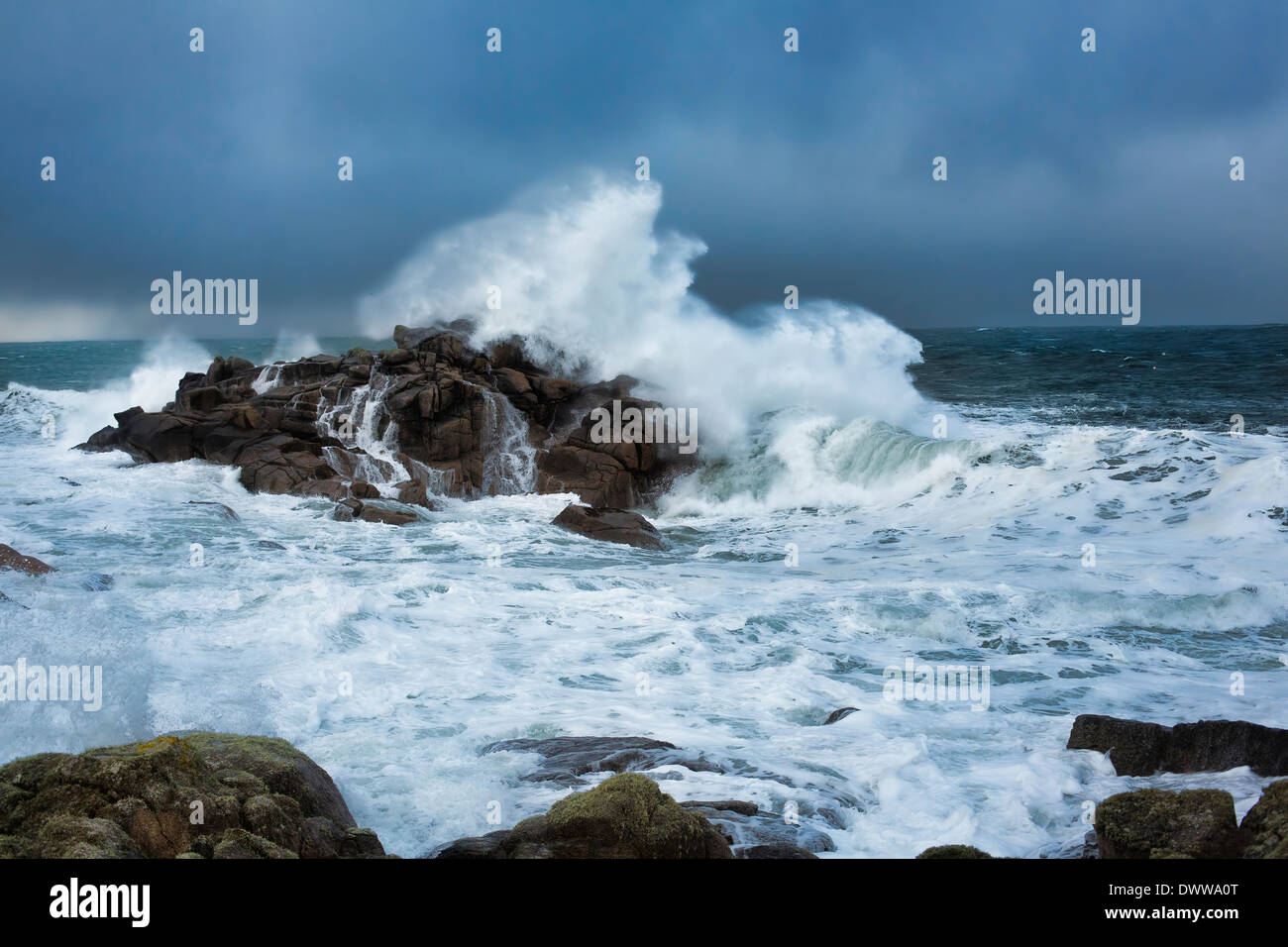 Rough seas on the Cornish coast Stock Photo Alamy