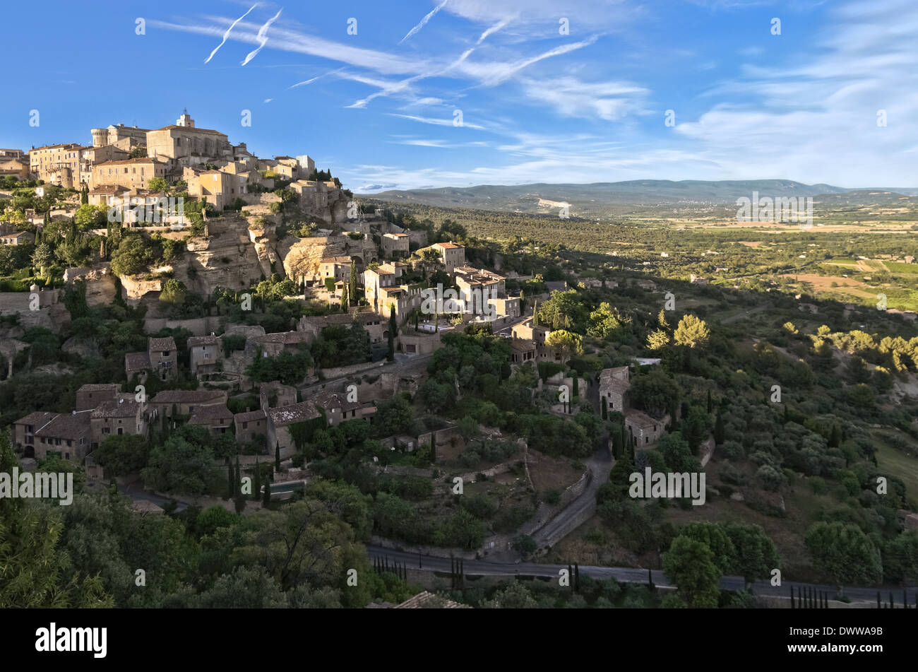 View of the old medieval city. France, Gordes Stock Photo