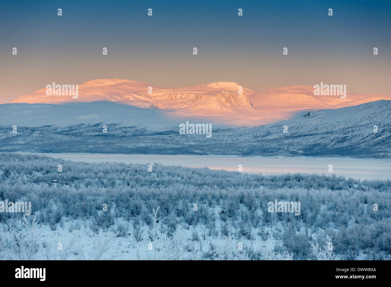 Frozen landscape, cold temperatures, Lapland, Sweden Stock Photo Alamy
