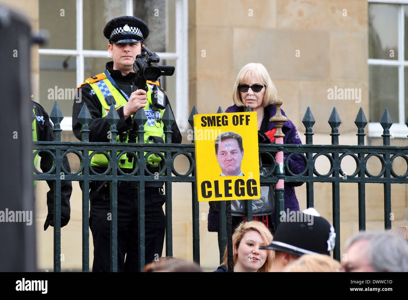 Police record a TUC rally, York. Stock Photo