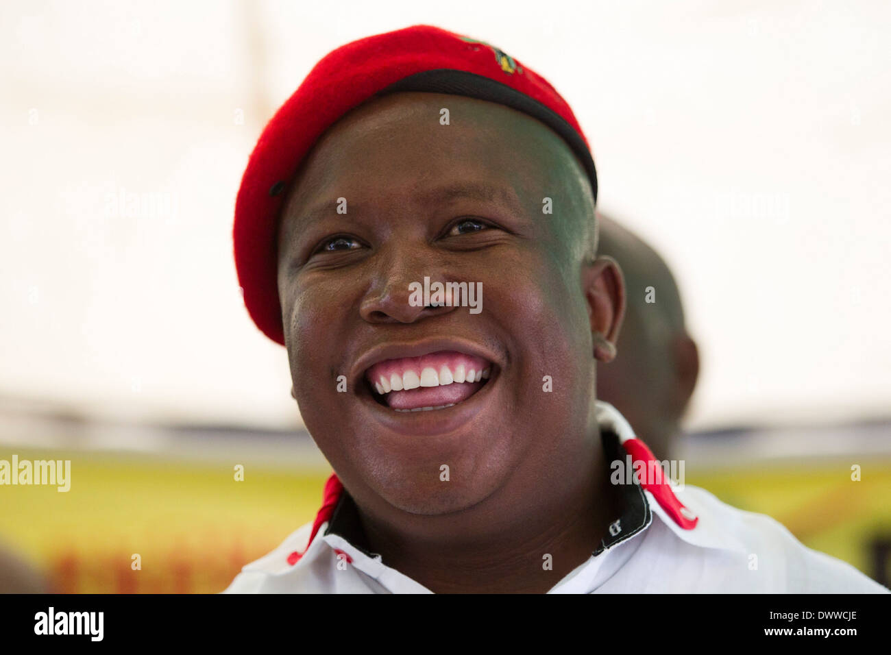 Leader Of The Economic Freedom Fighters Julius Malema Speaks To The Stock Photo Alamy