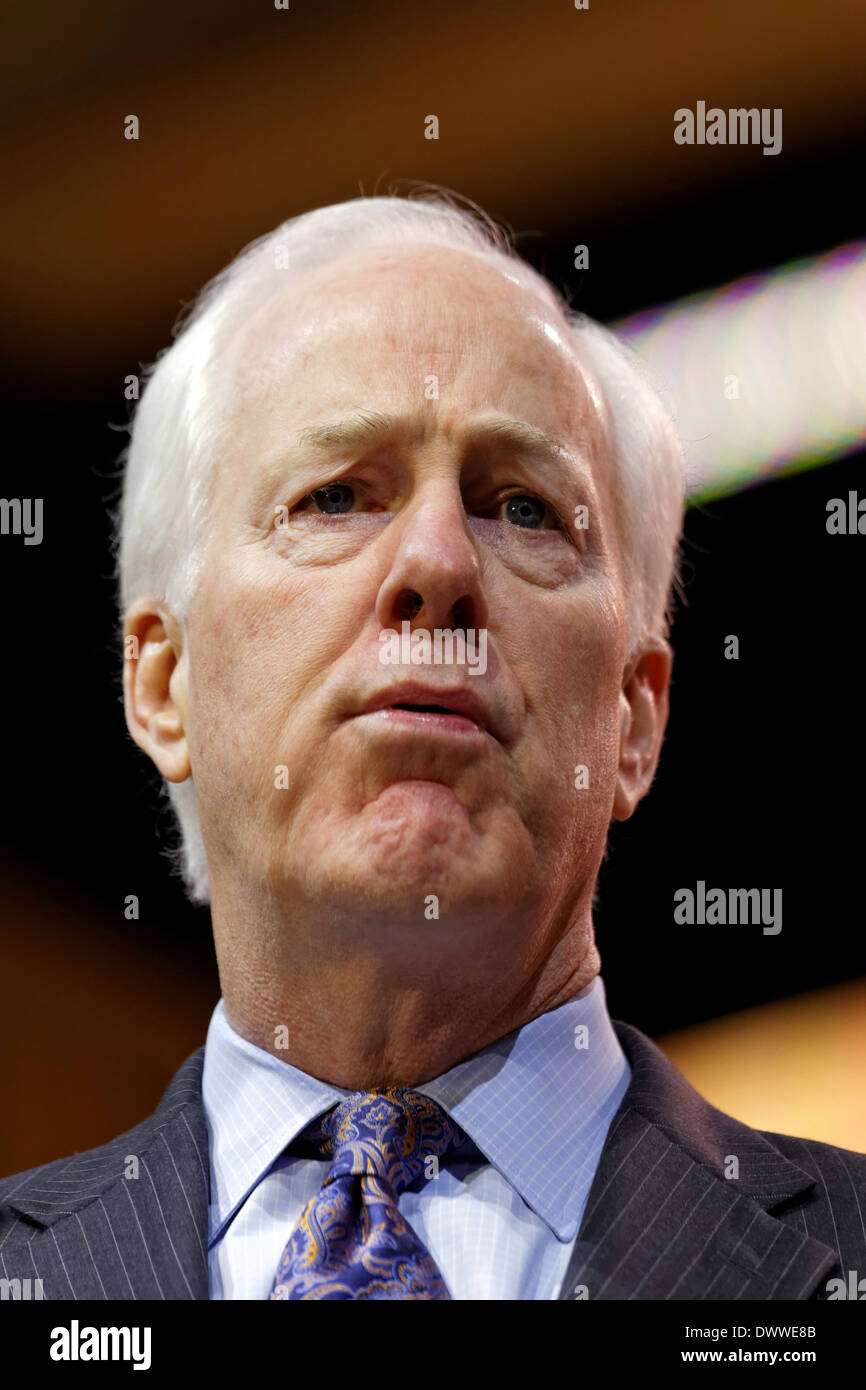 Texas Senator John Cornyn makes a speech at the 2014 CPAC conference in