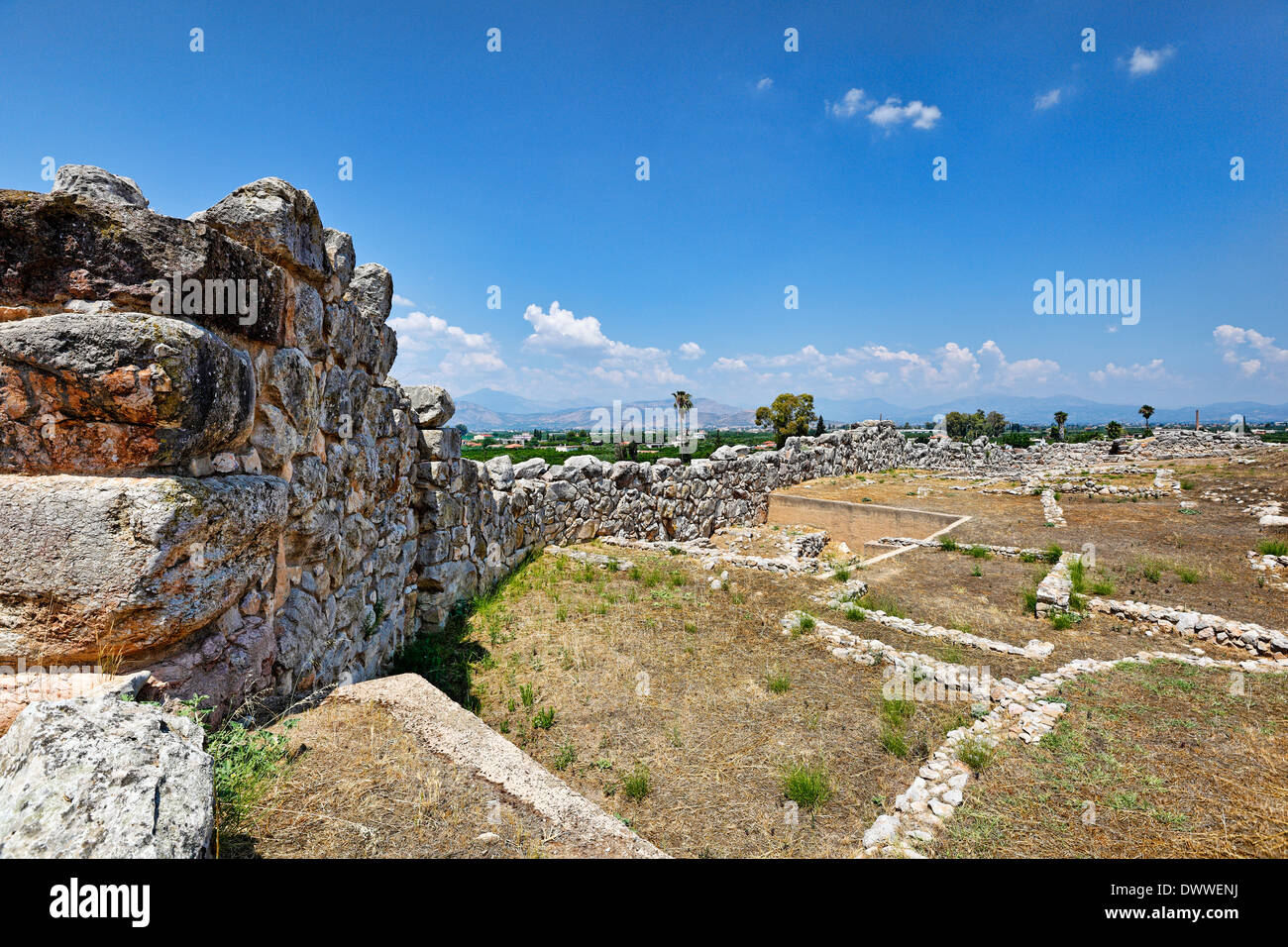 The Cyclopean Walls in Tiryns (1.400 - 1.200 B.C.), Greece Stock Photo