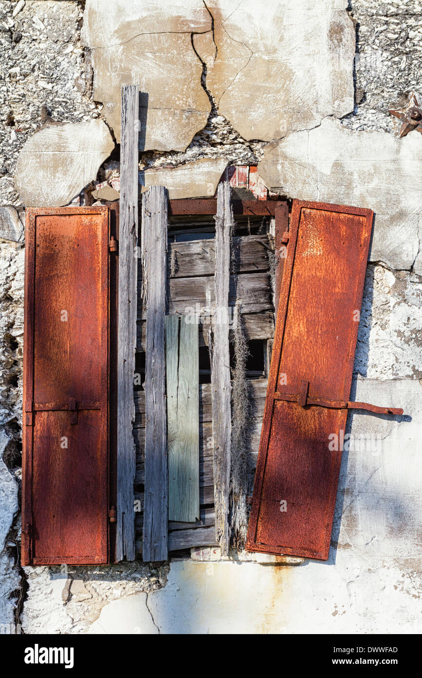 The Adam Strain Building in ruins, Darien, Georgia Stock Photo