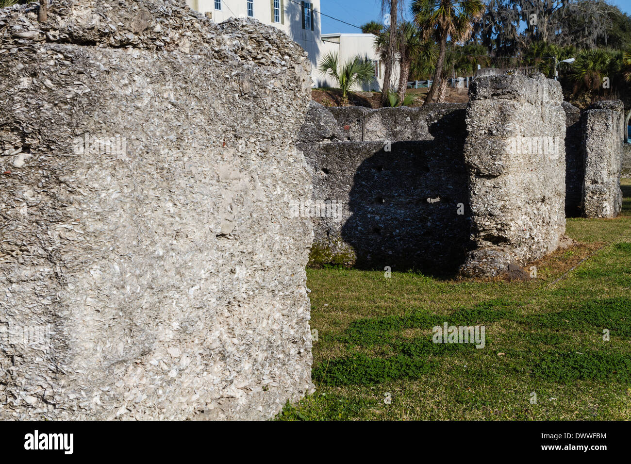 Tabby warehouse ruins in Darien, Georgia. Stock Photo