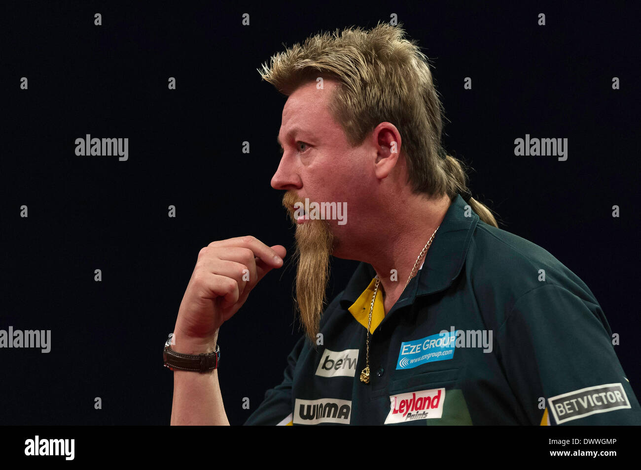 Nottingham, UK. 13th Mar, 2014. Simon 'The Wizard' Whitlock during