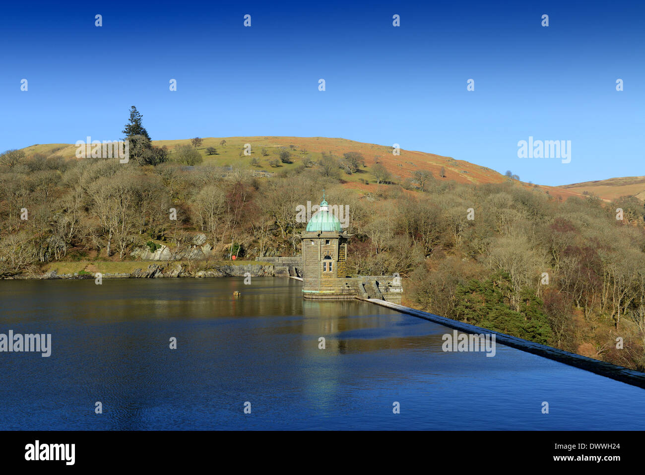 Pen y Garreg Reservoir and Dam in the Elan Valley Rhayader Powys Mid Wales UK Stock Photo