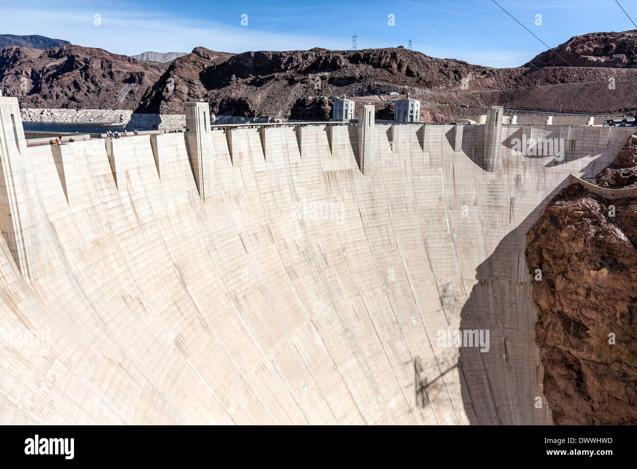 Hydro electric generating power dam at Hoover Dam near Bolder City;in Nevada;USA;America Stock