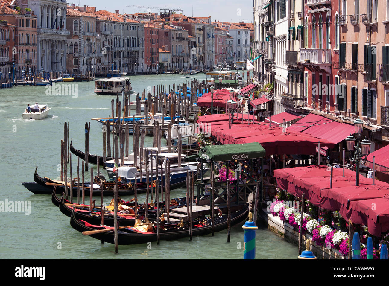 Venice - view of Grand Canal from Rialto Bridge Stock Photo