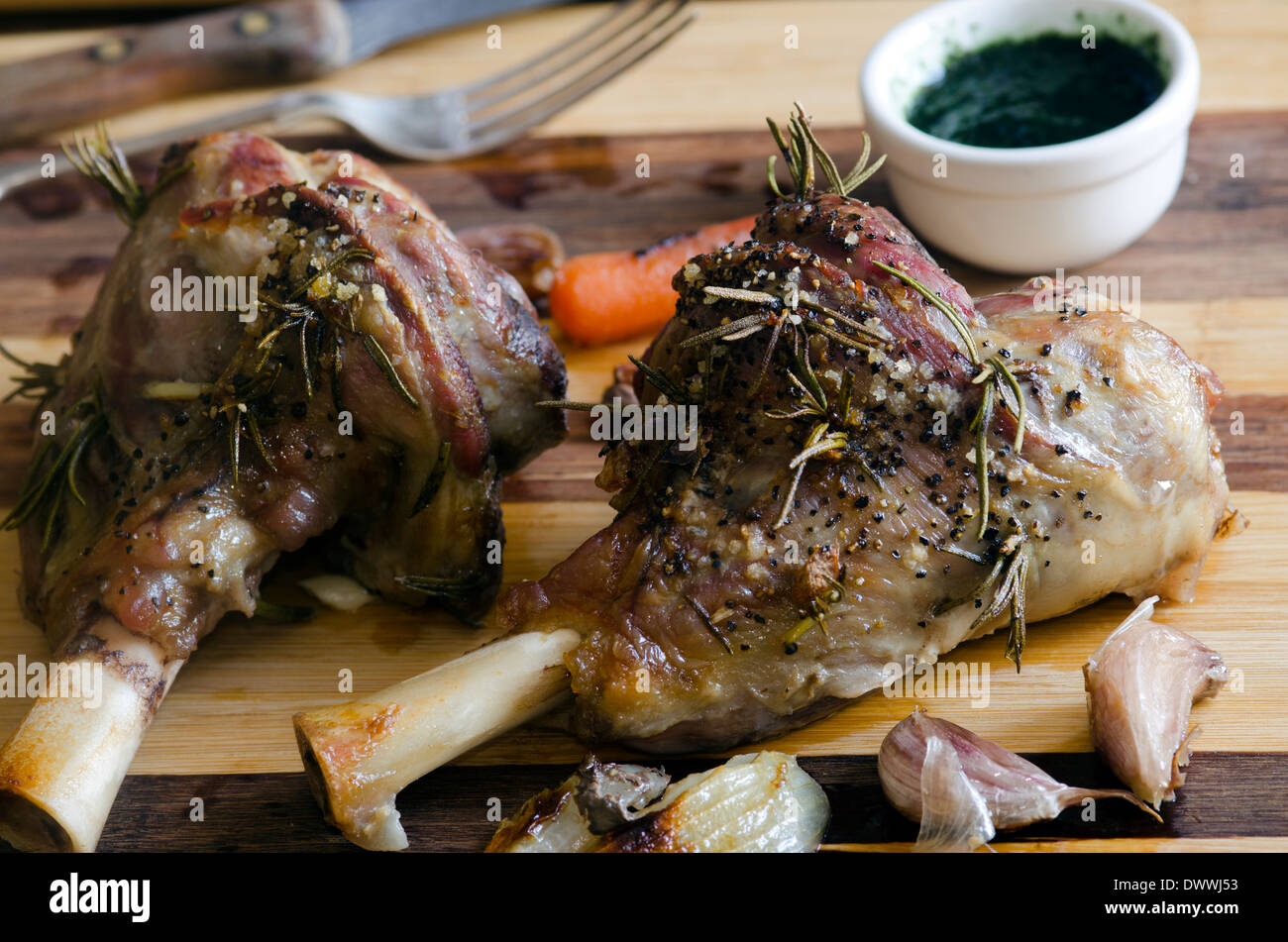 Roast leg of lamb Stock Photo - Alamy
