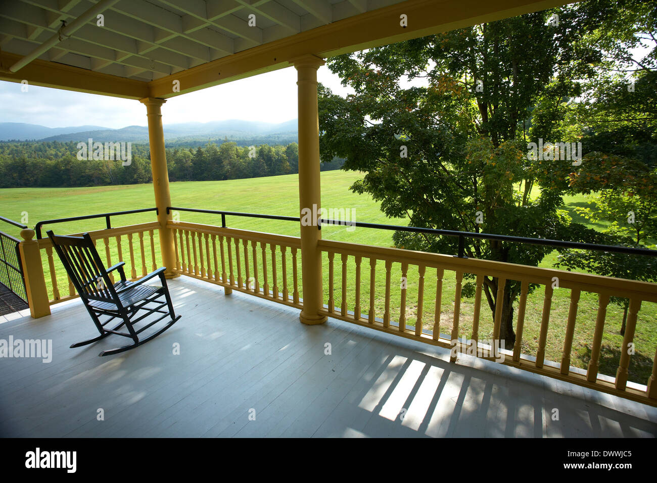 Rocking Chair on porch Stock Photo