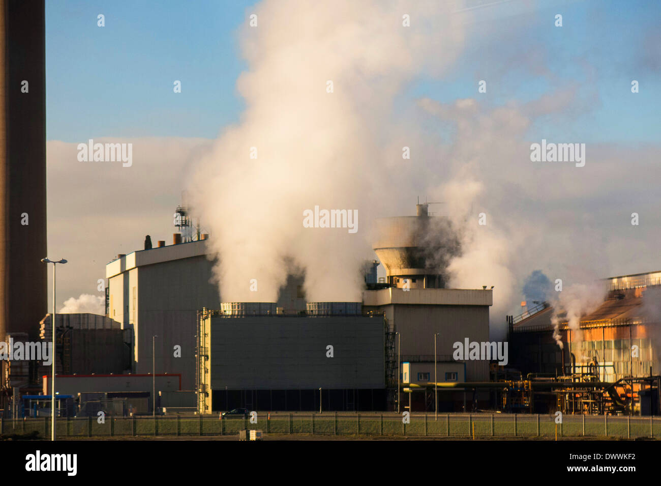 View of a steel manufacturing industrial site Stock Photo
