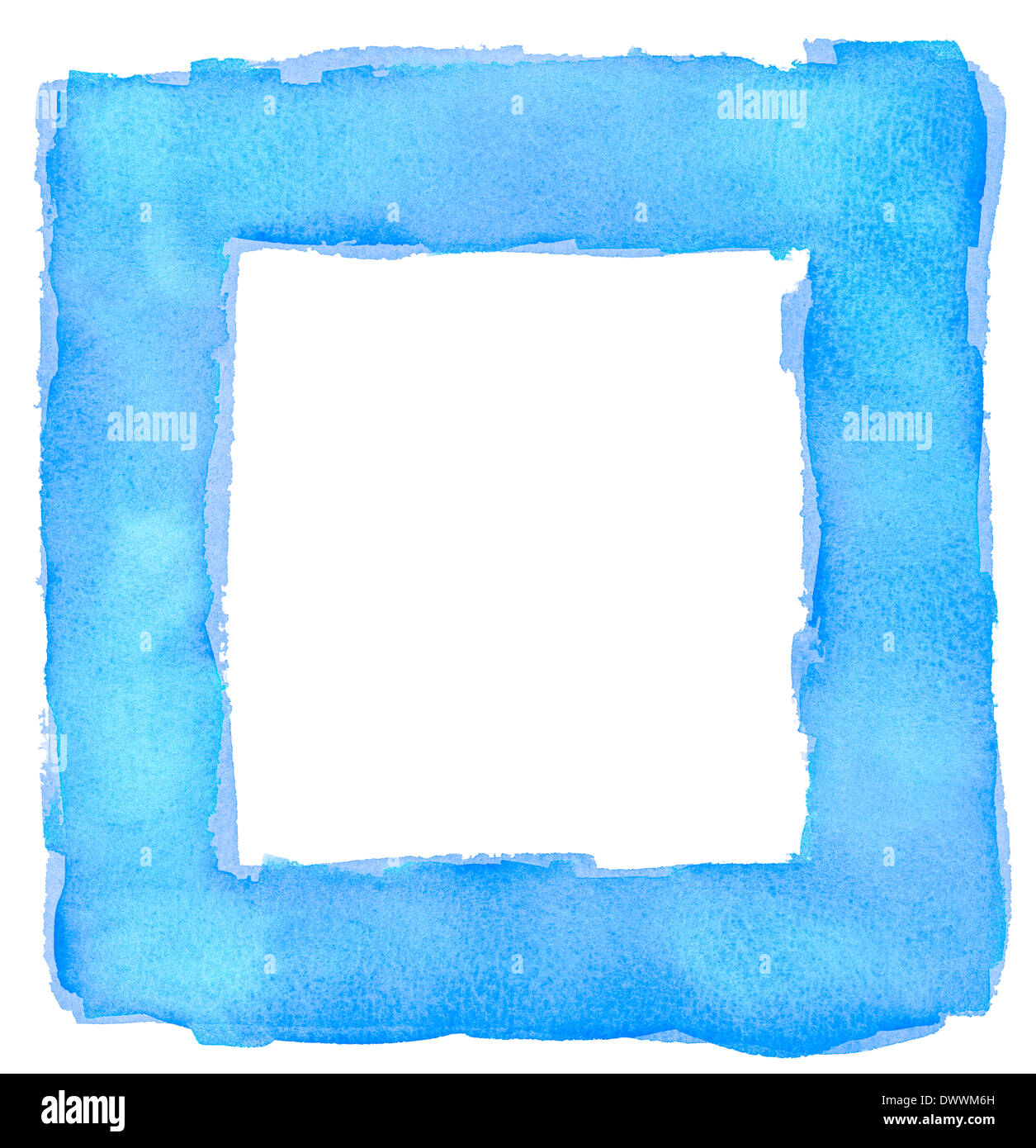 Blue Watercolor Square Frame Border Stock Photo Alamy