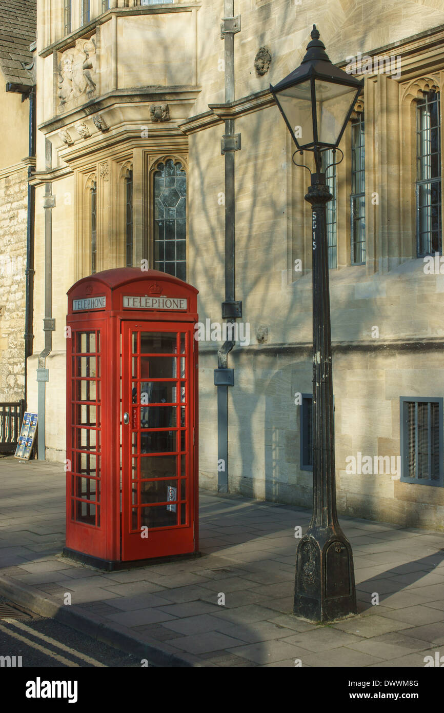 red phone box Oxford.  English red phone box Stock Photo