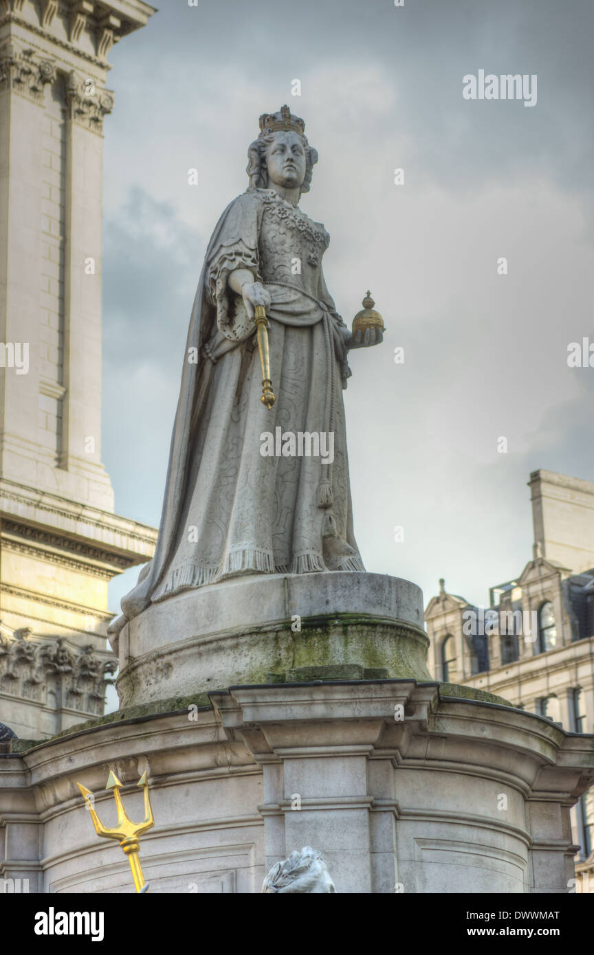 Statue of Queen Anne.  Queen Anne of Britain 1702-1714 Stock Photo