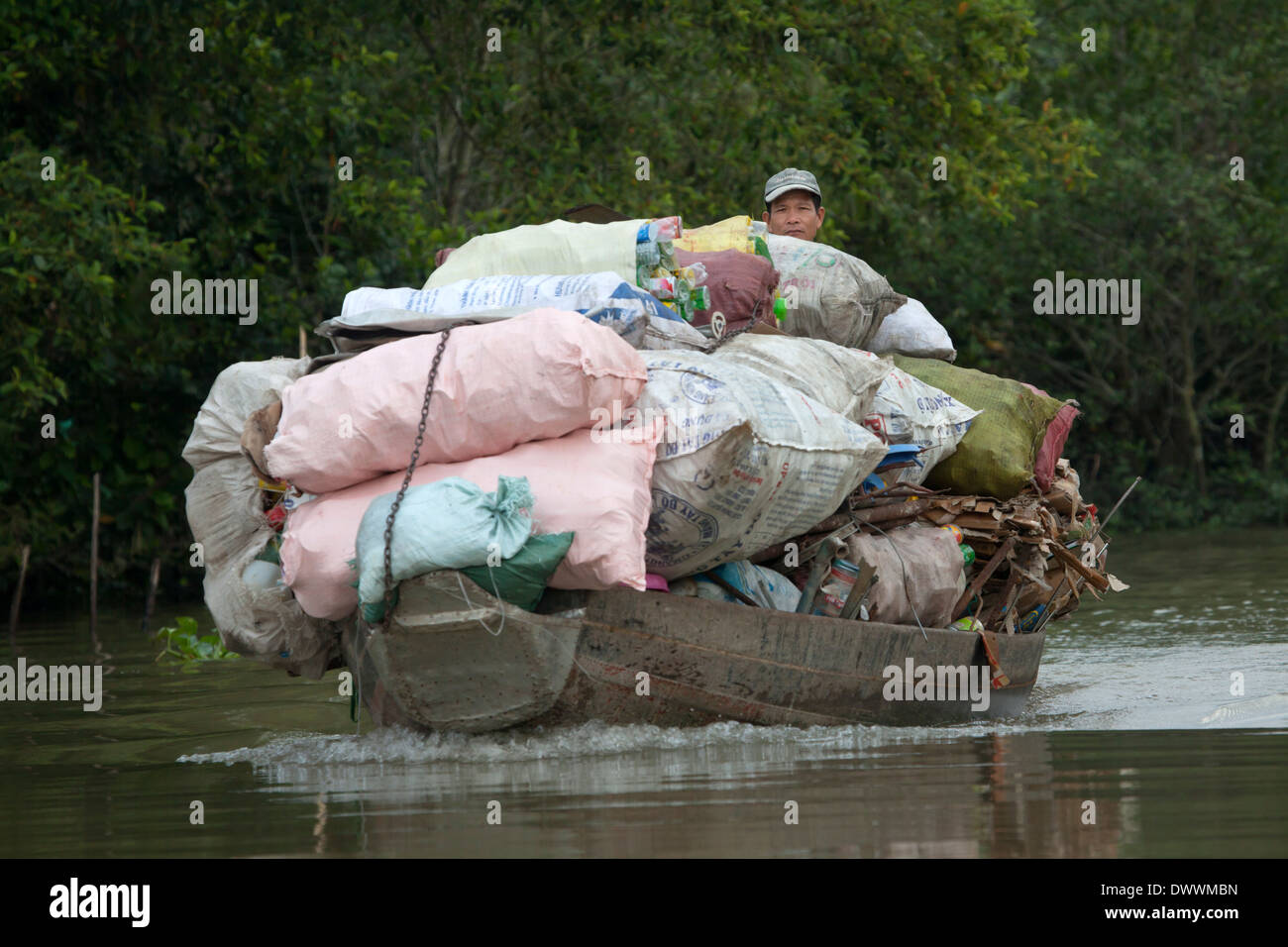 Garbage Collection Transport Ferry Can Tho Vietnam Stock Photo Alamy