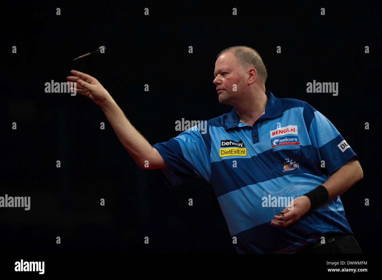 Nottingham, UK. 13th Mar, 2014. Raymond van Barneveld during Night Six