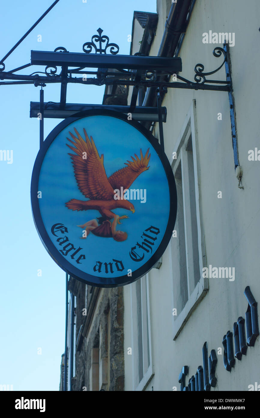 The Eagle and Child Pub.  Oxford.  The Inklings.  CS Lewis.  JRR Tolkein Stock Photo