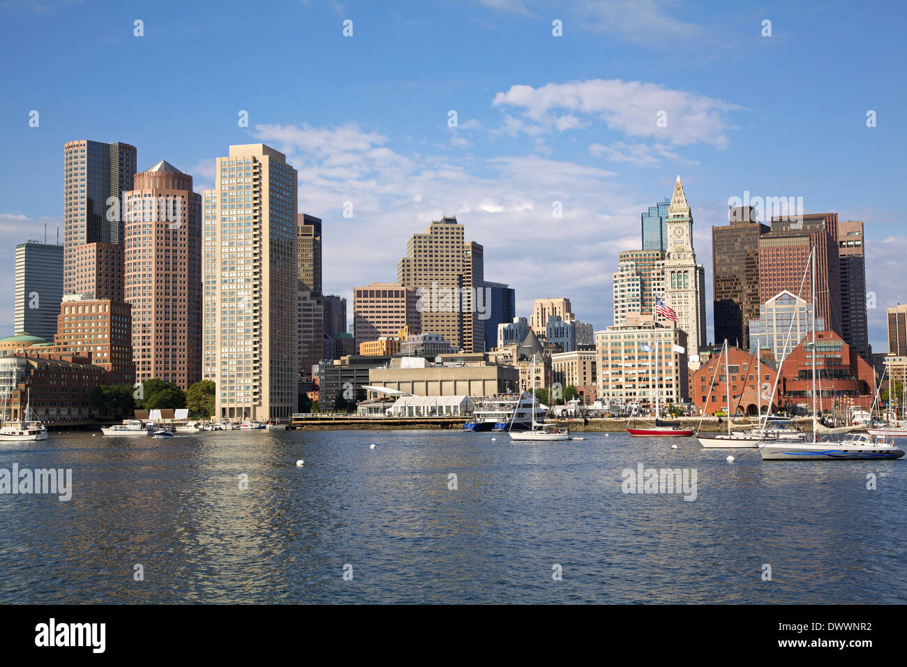 Boston skyline, Atlantic Ocean Stock Photo Alamy