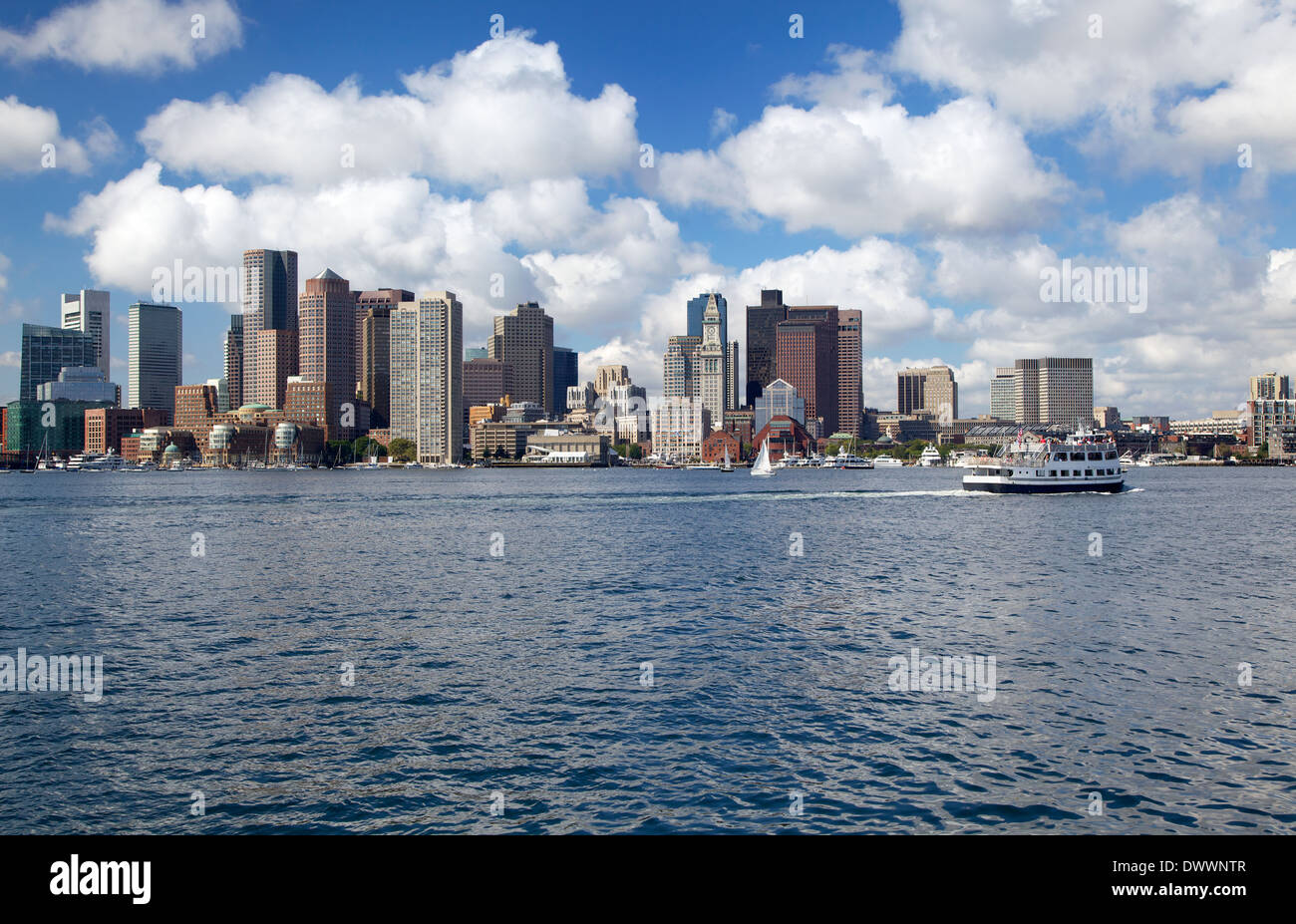 Boston skyline, Atlantic Ocean Stock Photo Alamy
