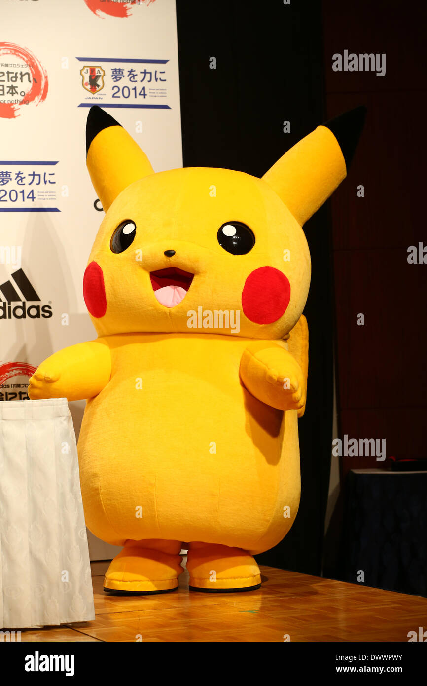 Pikachu, FEBRUARY 27, 2014 : Launching Ceremony of adidas "Enjin Project"  at Tokyo Dome Hotel in Tokyo, Japan. © Kenzaburo Matsuoka/AFLO/Alamy Live  News Stock Photo - Alamy
