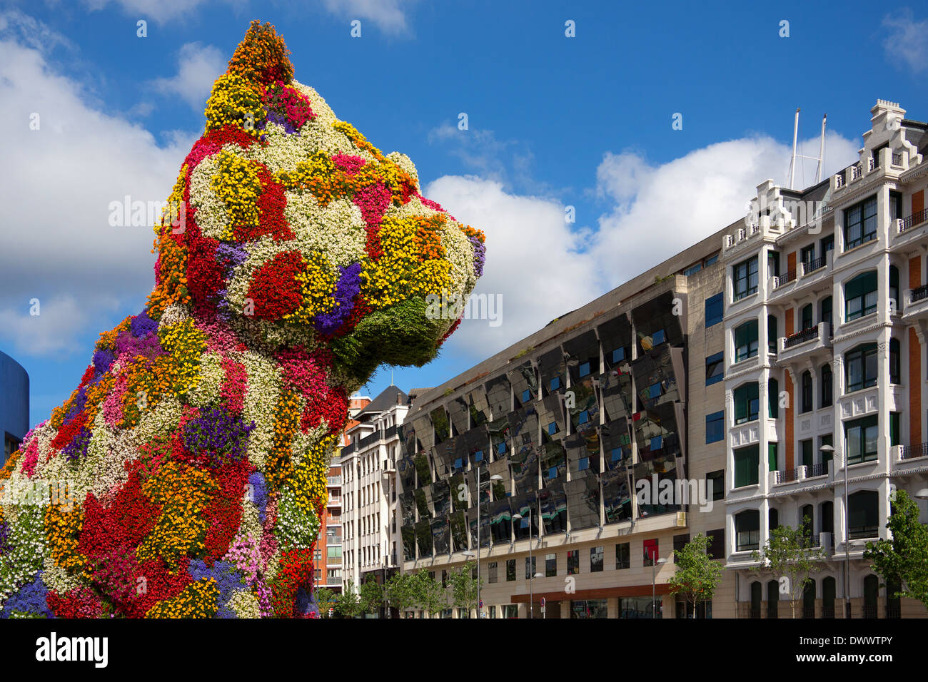 The 'Puppy' near the Guggenheim Museum in the seaport of Bilbao in the province of Biscay in northern Spain. Stock Photo
