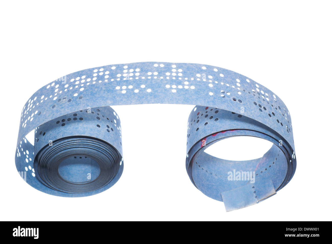 vintage perforated punched tape, isolated and closeup Stock Photo Alamy