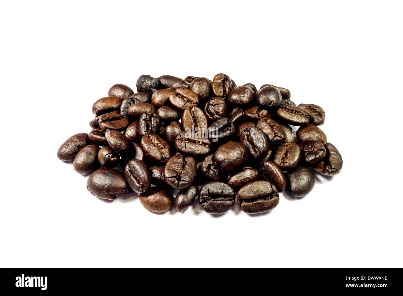 Pile of coffee beans on white background Stock Photo - Alamy