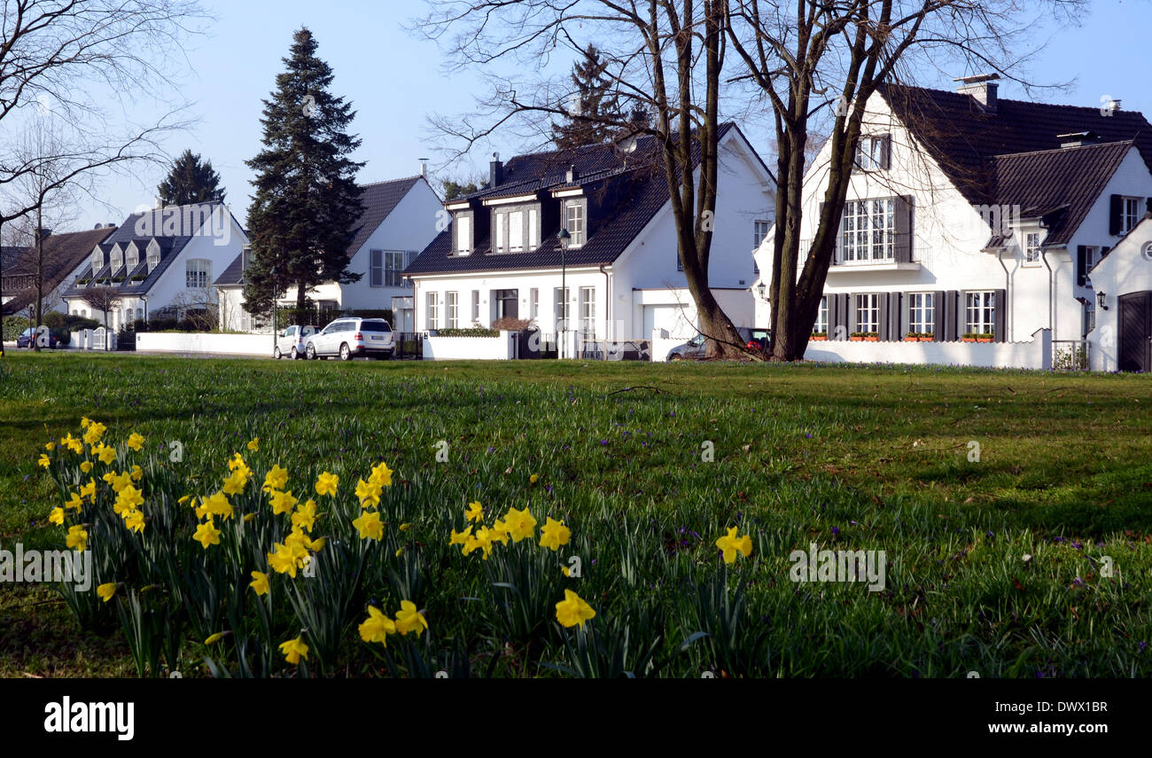 Villas in Dusseldorf (North Rhine-Westphalia) in the Schlageter settlement. 11/03/2014 Stock Photo