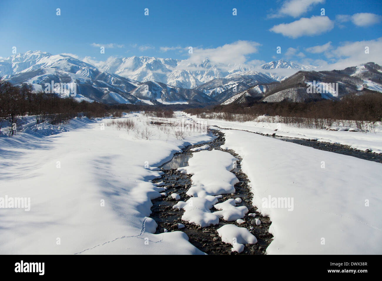 Hakuba Village covered in snow, Nagano, Japan Stock Photo Alamy