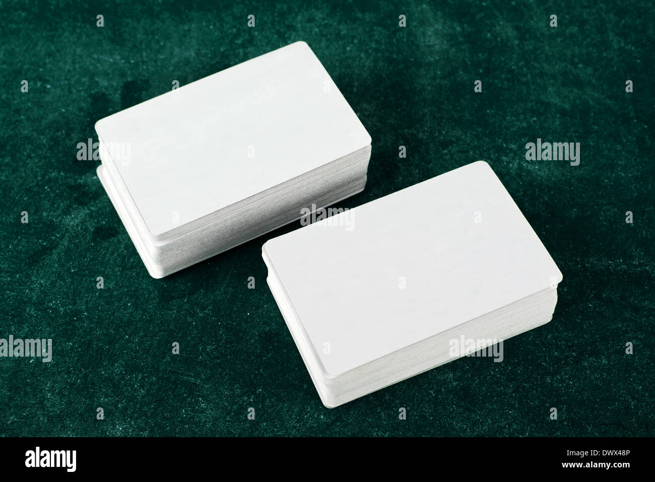 Business cards with rounded corners. Stack of blank horizontal business ...