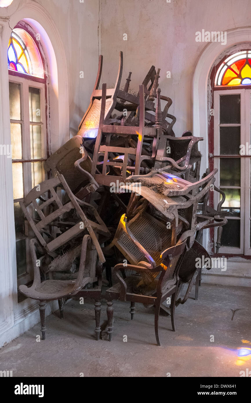 Piled chairs hi-res stock photography and images - Alamy