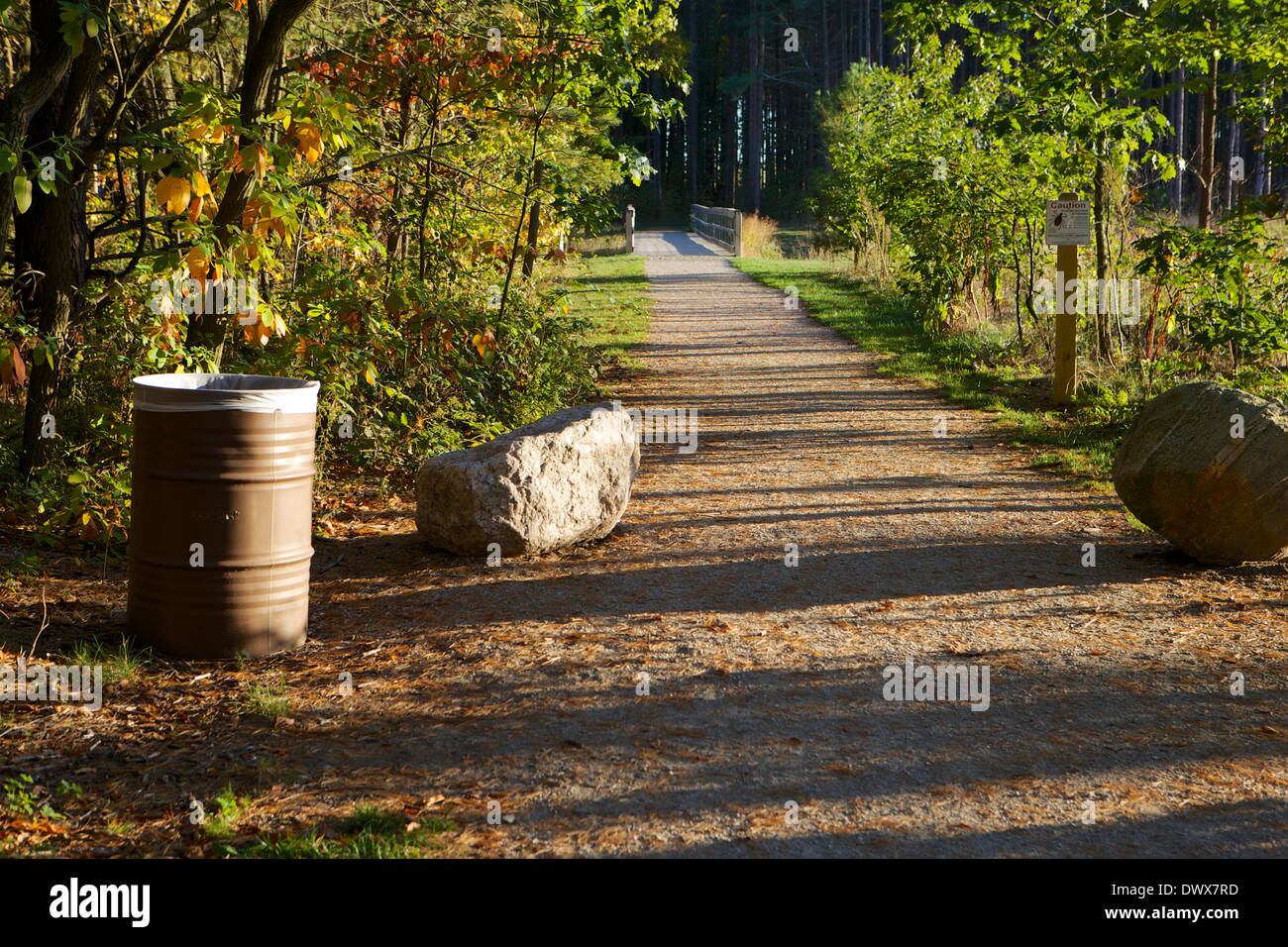 Trailhead at Riley Trails, Holland, Michigan Stock Photo Alamy