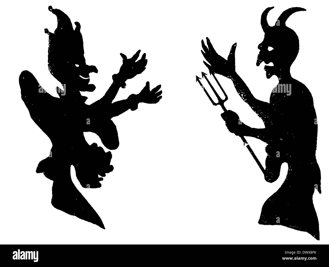 Shadow Play: Kaspar and the Devil Stock Photo