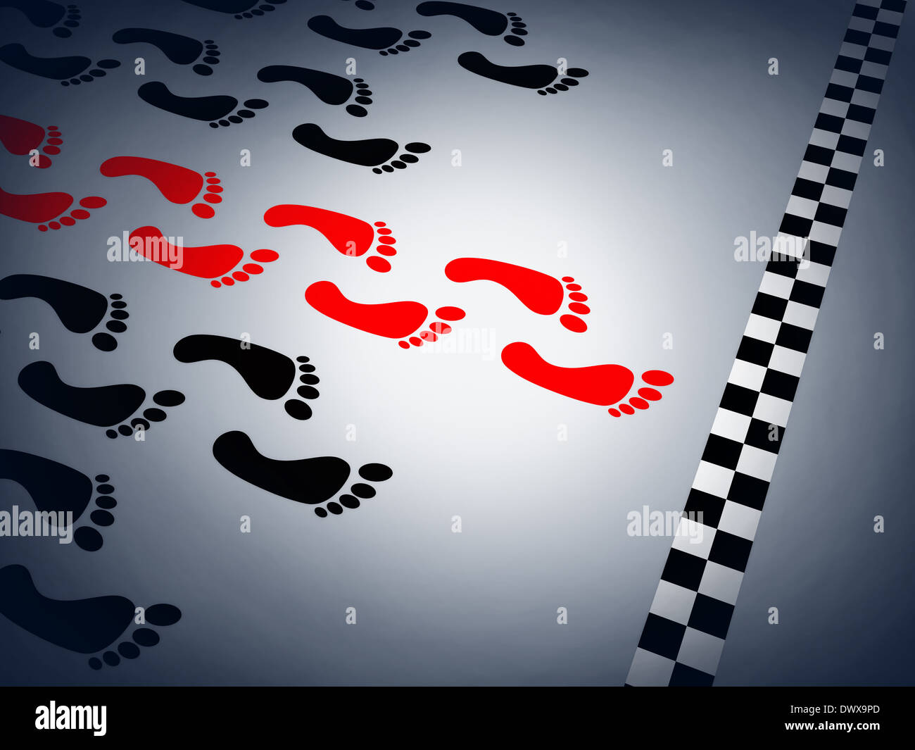Foot Step Images Color:red Abstract sprint and red footstep (done in 3d Stock Photo - Alamy
