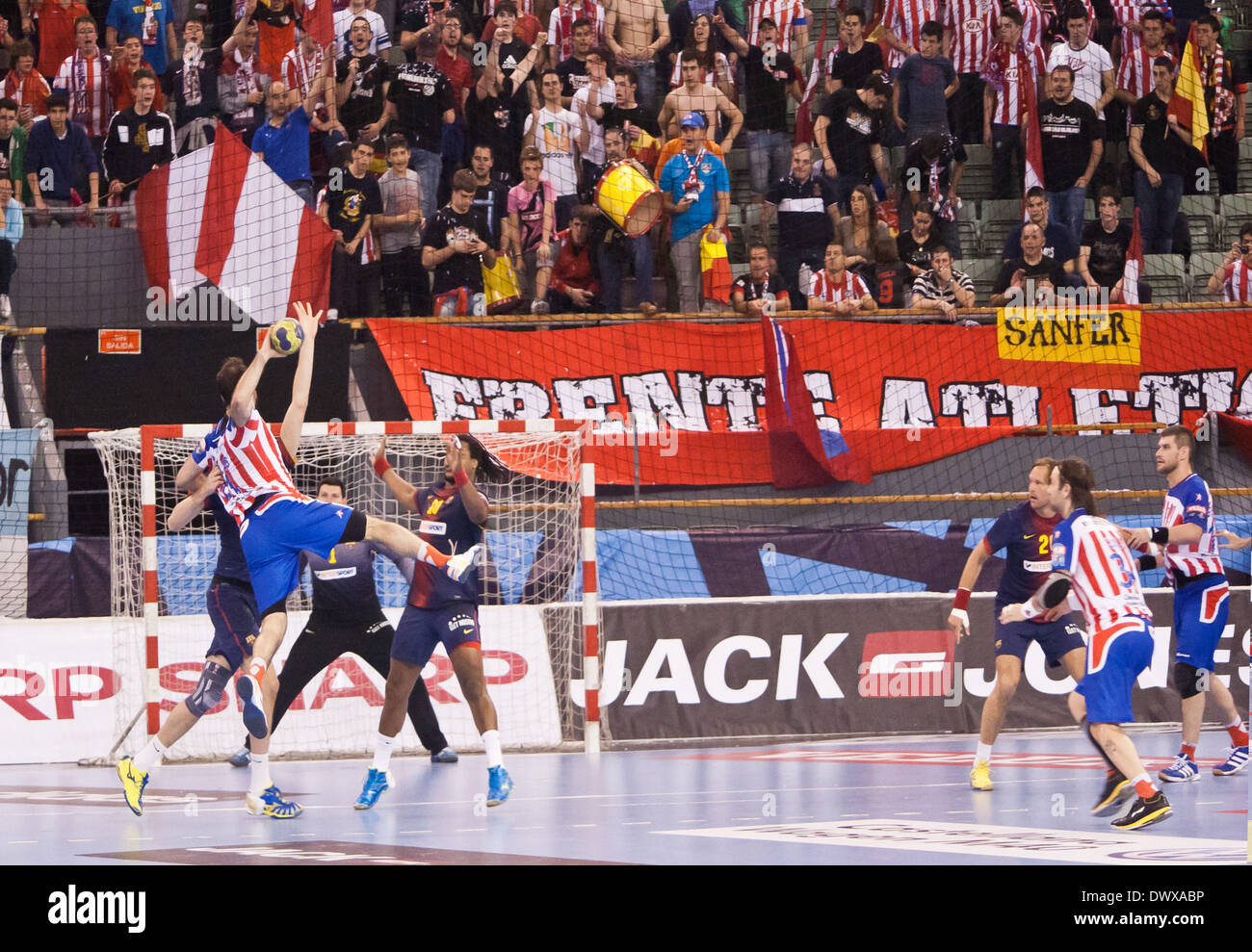 1/4 final EHF cup Atletico Madrid Handball - FC Barcelona, Palacio Vista Alegre, Madrid Stock Photo