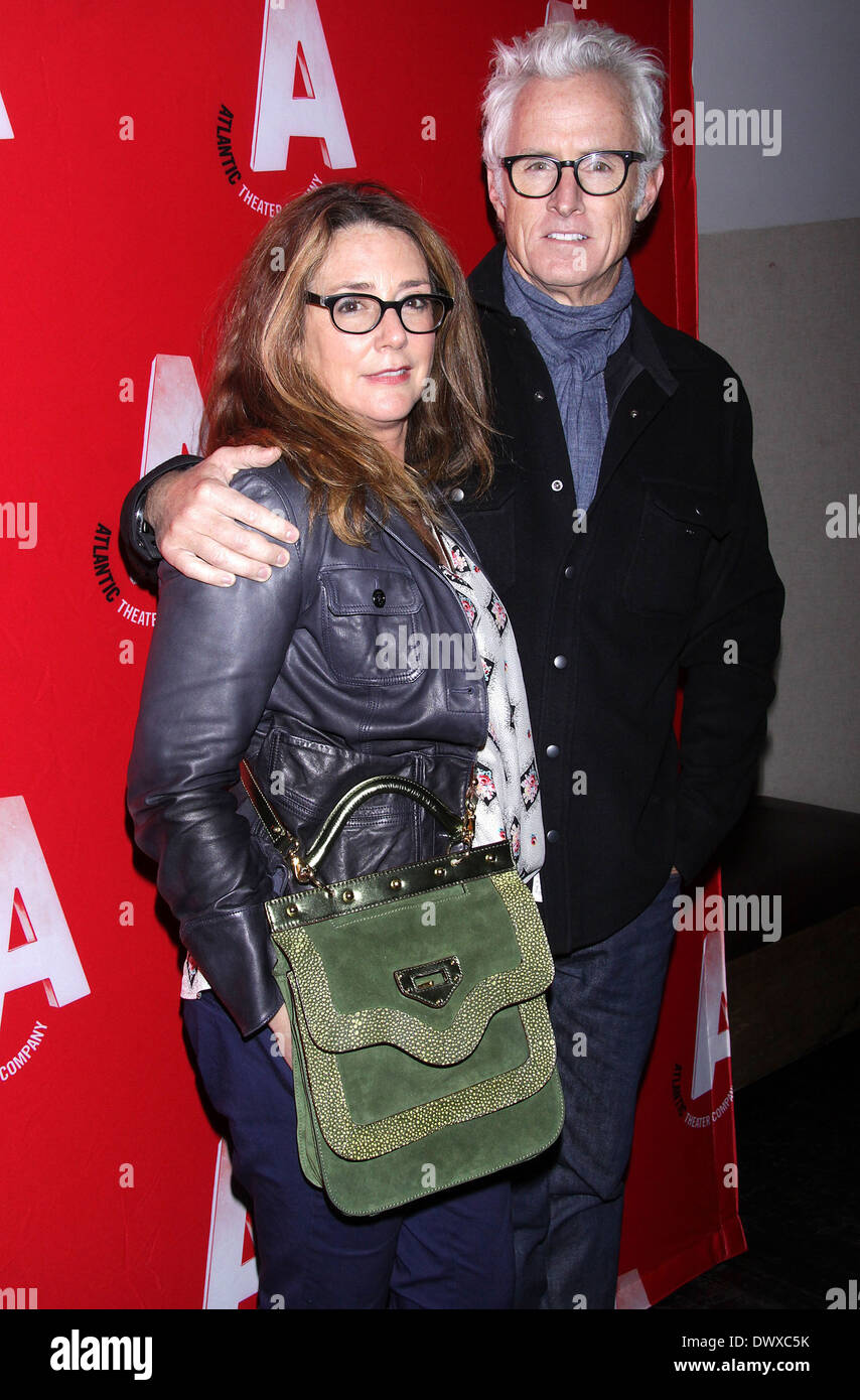 Talia Balsam and John Slattery Opening night after party for the Atlantic Theatre Company production of ‘Harper Regan’, held at Il Bastardo restaurant. Featuring: Talia Balsam and John Slattery Where: New York City, United States When: 10 Oct 2012 Stock Photo