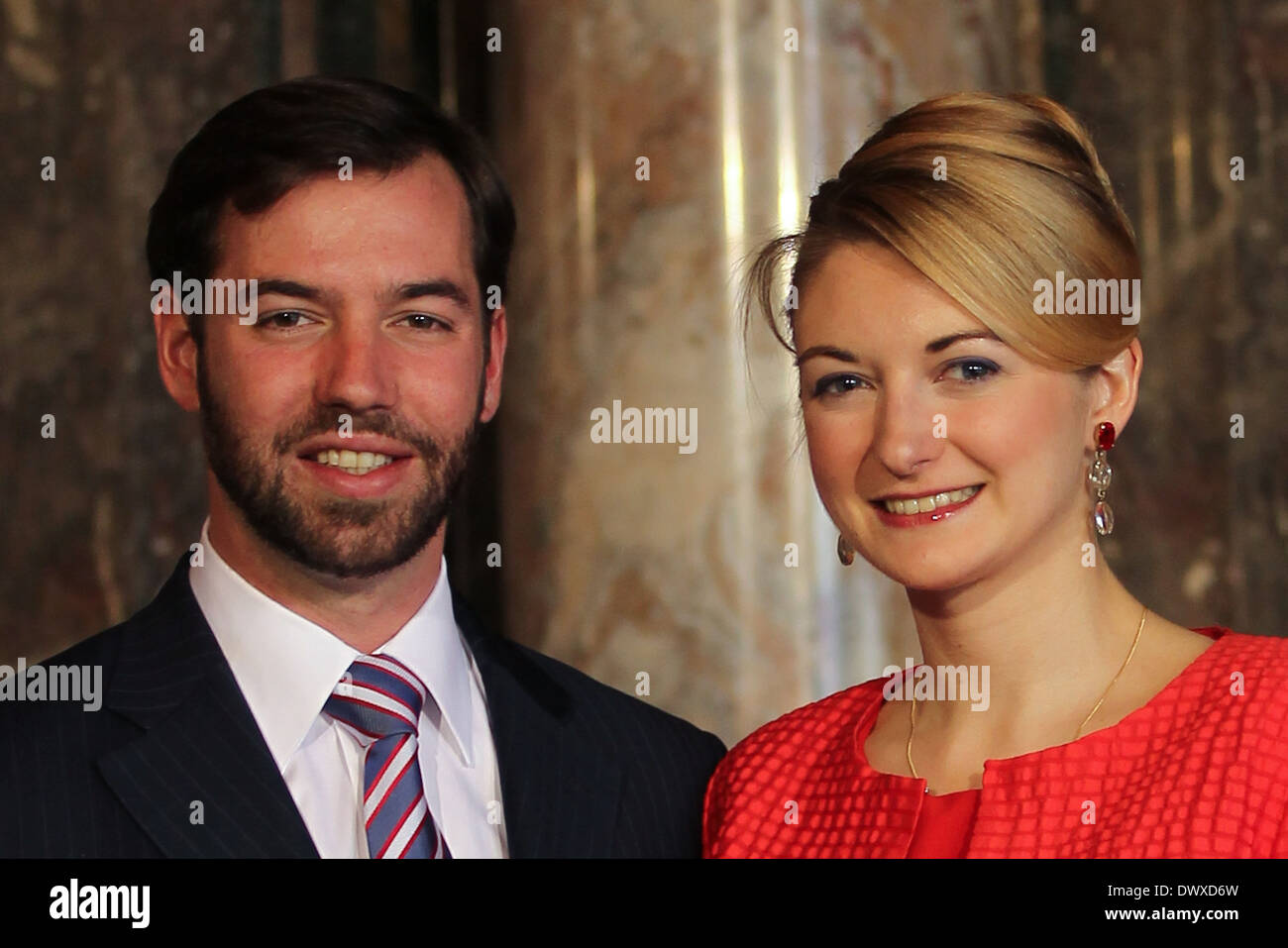 Stephanie de Lannoy and Prince Guillaume, Hereditary Grand Duke of Luxembourg ahead of their wedding, which will take place on 20th October 2012 Luxembourg - 11.10.12 When: 11 Oct 2012 **or Publication in Germany** Stock Photo