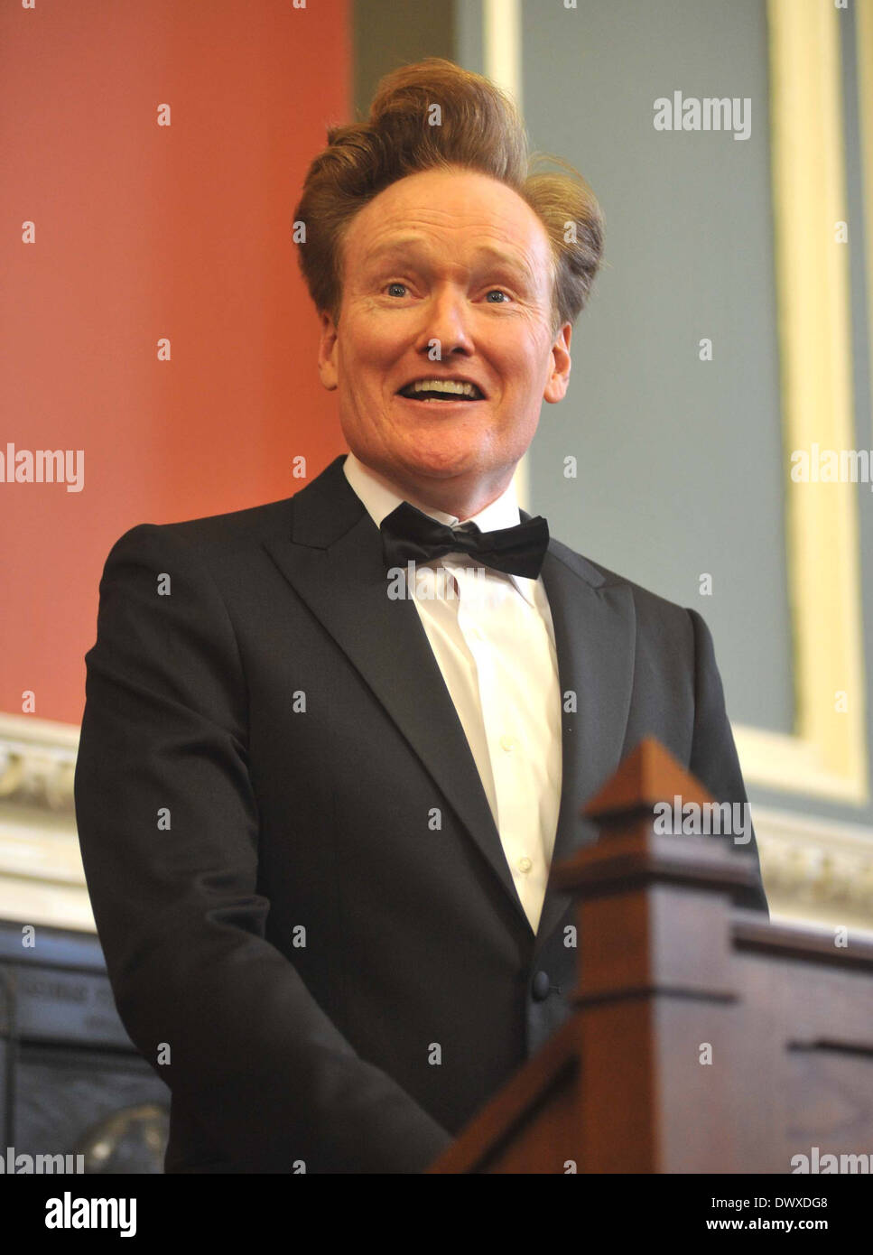 Comedian and US Talk Show host Conan O'Brien was presented with the Bram  Stoker Gold medal of Honorary Patronage by the students of Trinity  College's Philosophical Society Dublin, Ireland - 11.10.12 Featuring:
