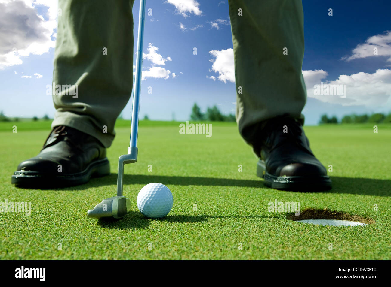 Golf Putt Stock Photo