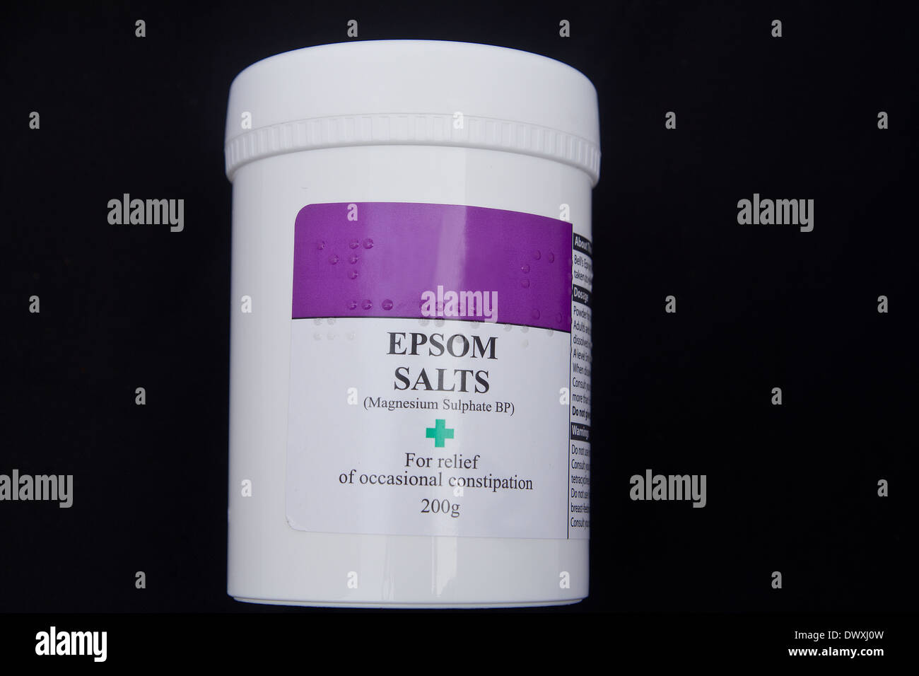 container of Epsom Salts Stock Photo Alamy