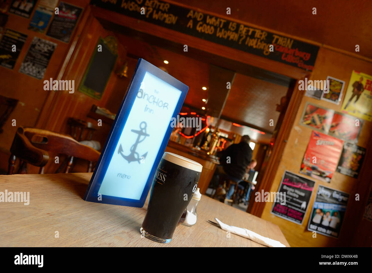 Interior of The Anchor Inn, Old Town. Hastings. East Sussex. UK Stock
